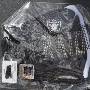 NWT NFL RAIDERS Rhinestones Face Mask Set of 2